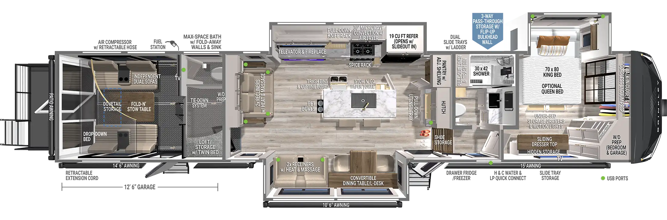 Luxury Fifth Wheel Layout Floorplan