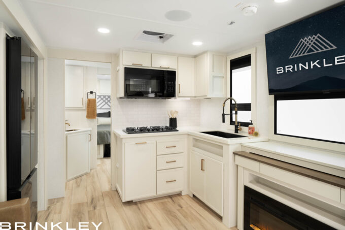 Lightweight luxury travel trailer interior