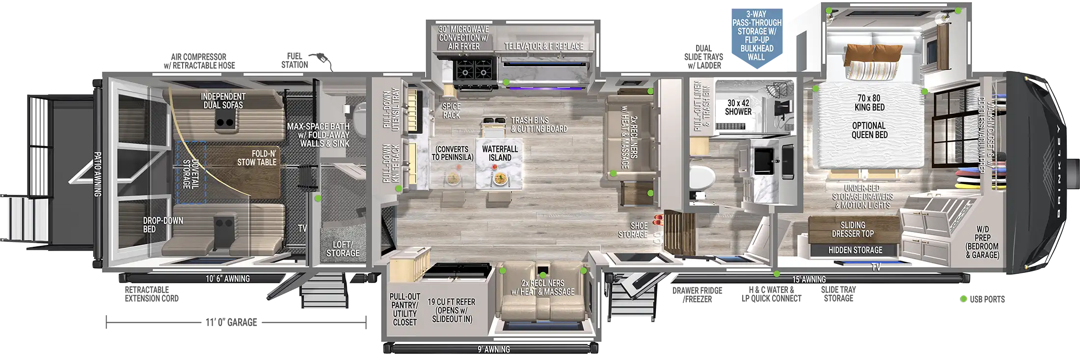 Luxury Fifth Wheel Layout Floorplan