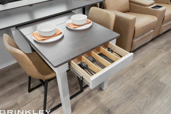 Model Z AIR 297 Travel Trailers Dining Room Dinesk Utensil Drawer 2025 Brikley RV 7279