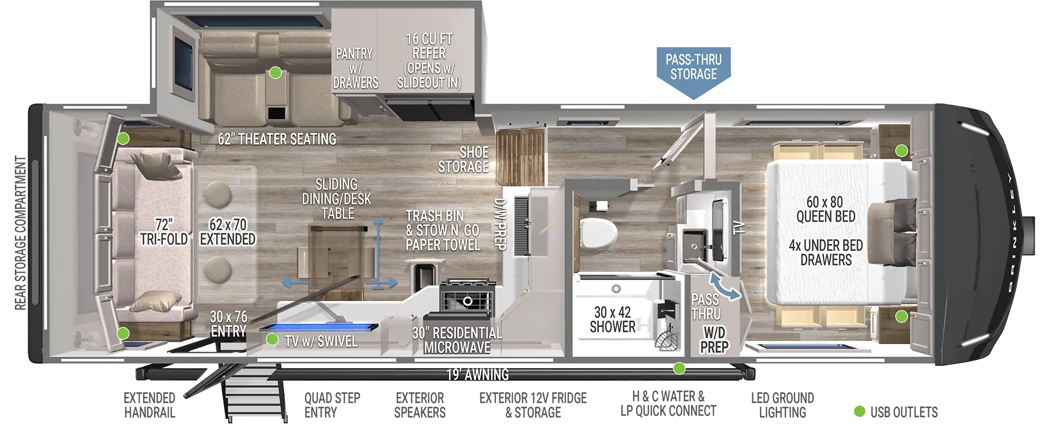 Under 30 ft Fifth Wheel Floorplan