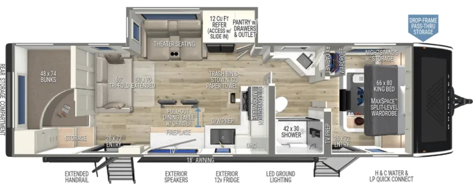 Model I 294 Bunkhouse Lightweight Travel Trailers by Brinkley RV