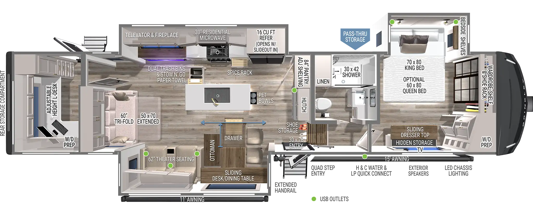 Z 3515 Luxury Fifth Wheels with Office Desk