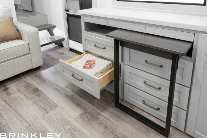 2025 Brinkley RV Model Z 2680 Dining Room Dinesk Drawers 8612