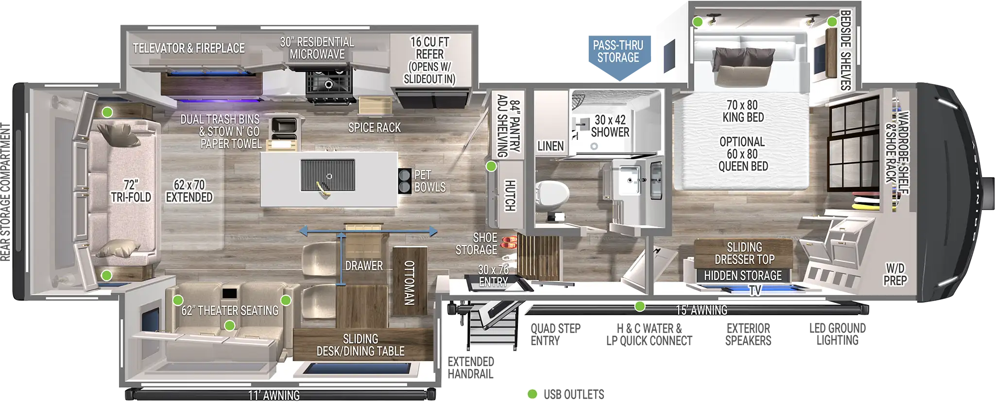Brinkley RV Model Z 3100 Fifth Wheel Floorplan