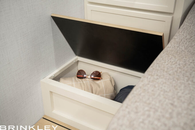 The Model I 294 Travel Trailer features a smart use of space, offering plenty of ways to stay organized while on the road.