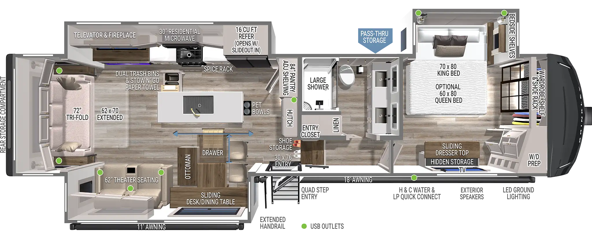 Model Z 3600 Fifth Wheel Floorplan Layout