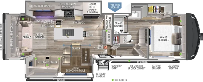Model Z 2900 Fifth Wheel Floorplan Brinkley RV