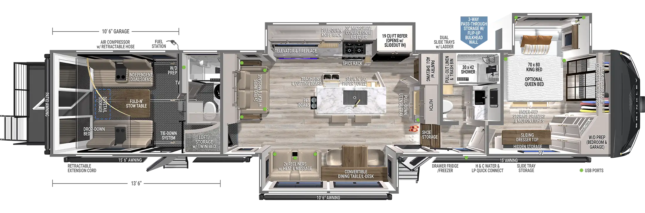 Luxury Fifth Wheel Layout Floorplan
