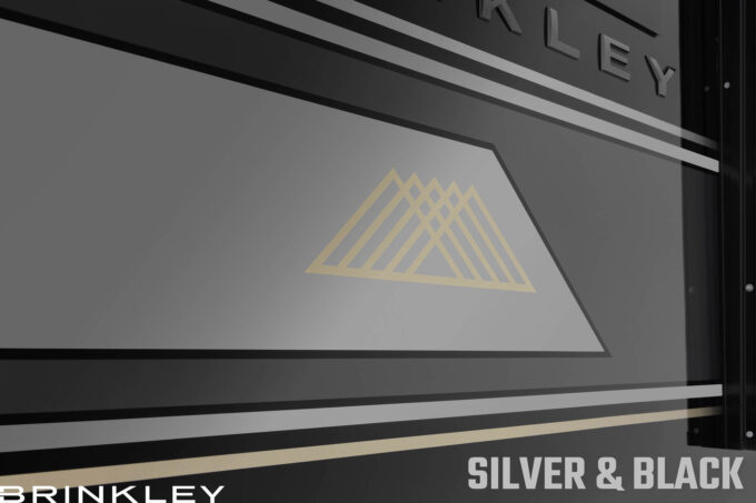 Model Z Fifth Wheels Premium Exterior Silver Black Full Body Paint Mountains 2026 Brinkley RV 0154L
