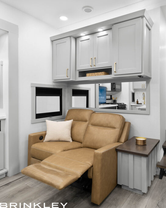 Model G 4120 Fifth Wheels Living Room Sofa with Recliners End Table 2026 Brinkley RV 5339c