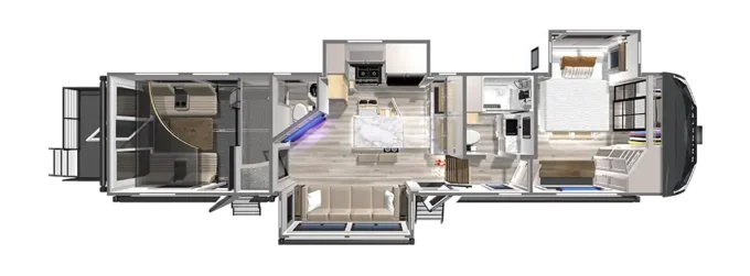 Brinkley Model G 3500 Toy Hauler Floorplan 11 foot Garage 700x