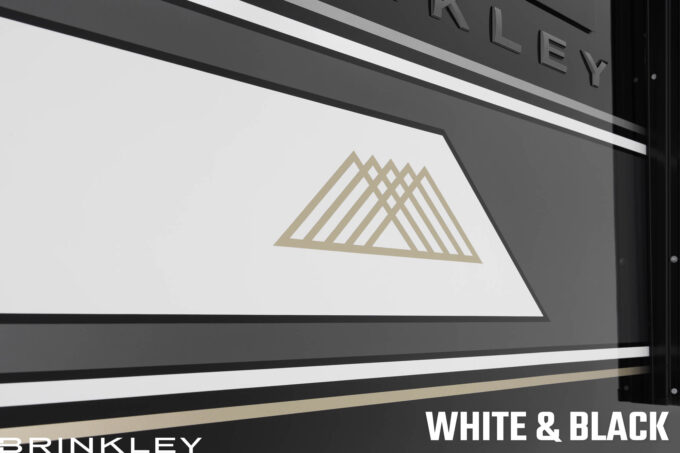 Model Z Fifth Wheels Premium Exterior White Black Full Body Paint Mountains 2026 Brinkley RV 0154L