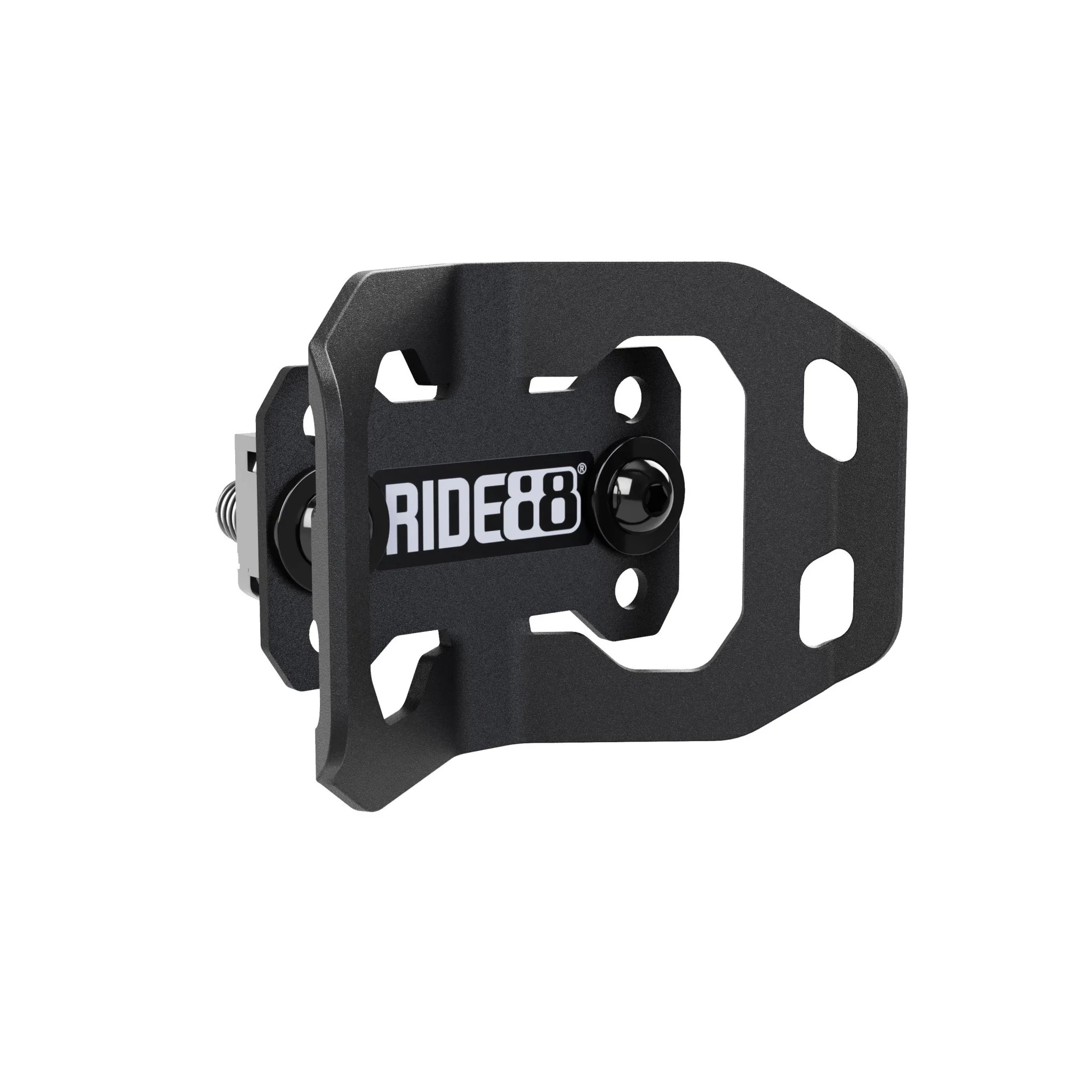 RIDE88 wheel chock for securing bike tires in truck bed racks.