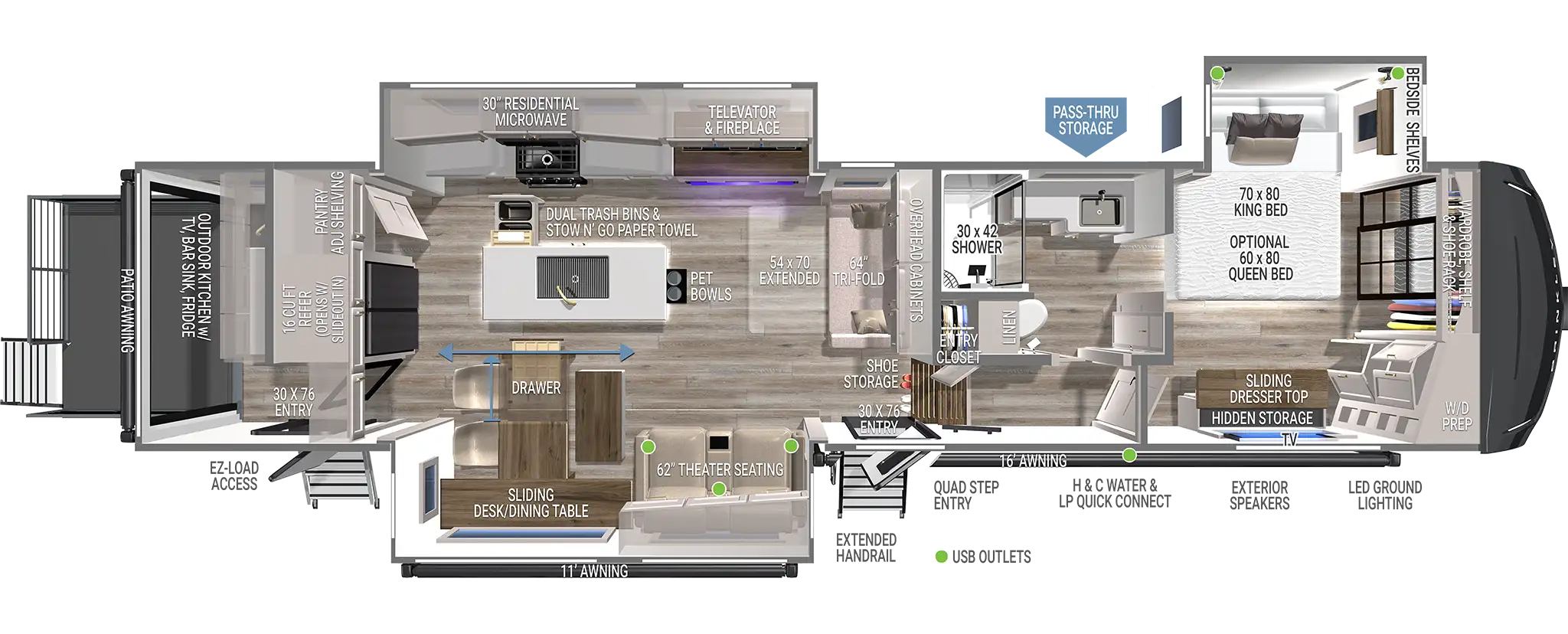 Model Z 3420 Fifth Wheel Floorplan Layout