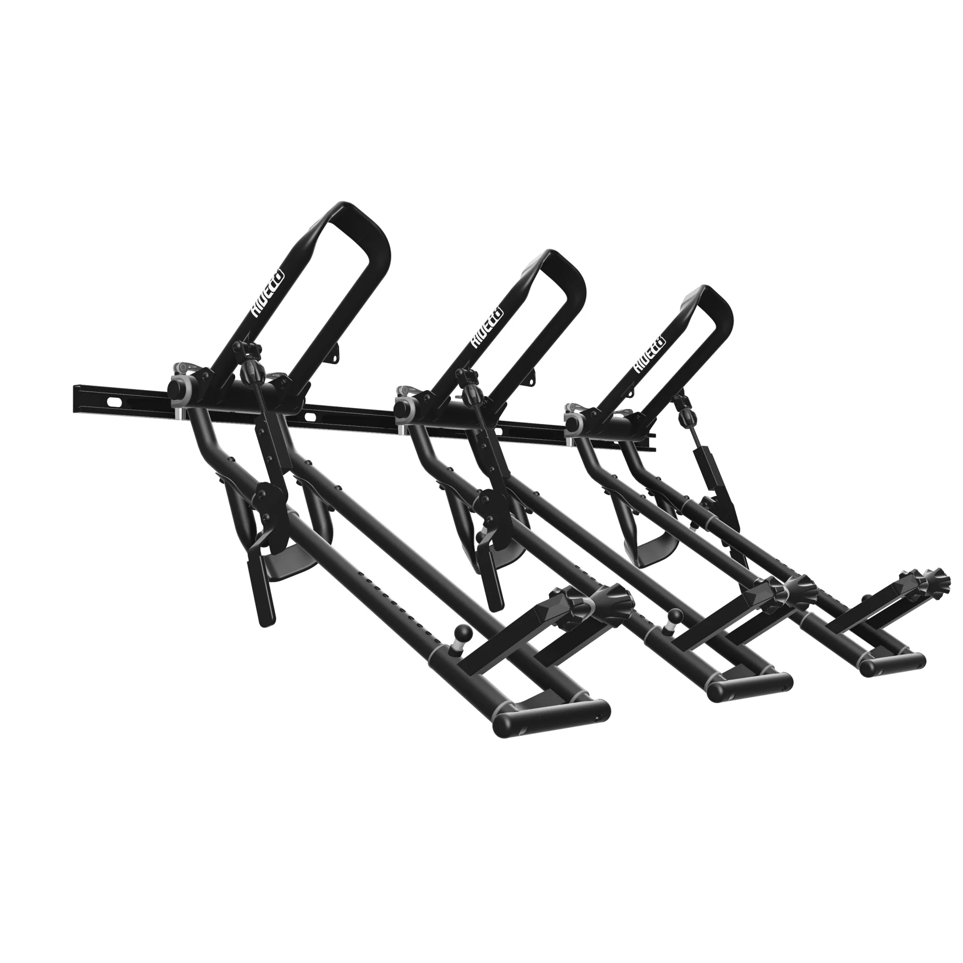 Three RIDE88 QR3 Bike Racks mounted to a RIDE88 Utility Track